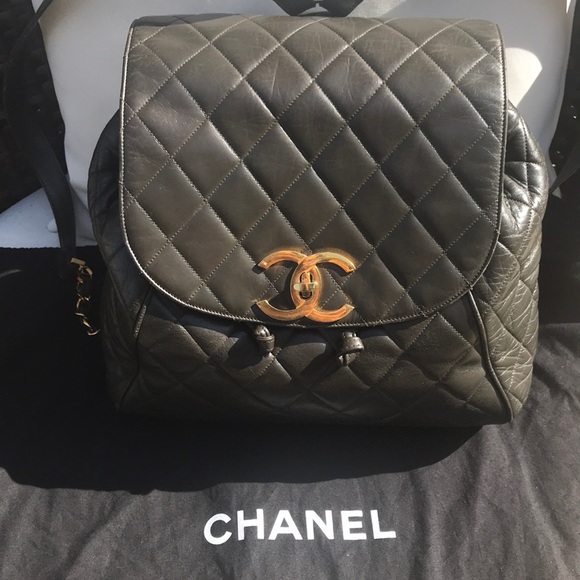 Add’l pics of Taupe jumbo CHANEL backpack - Picture 1 of 8
